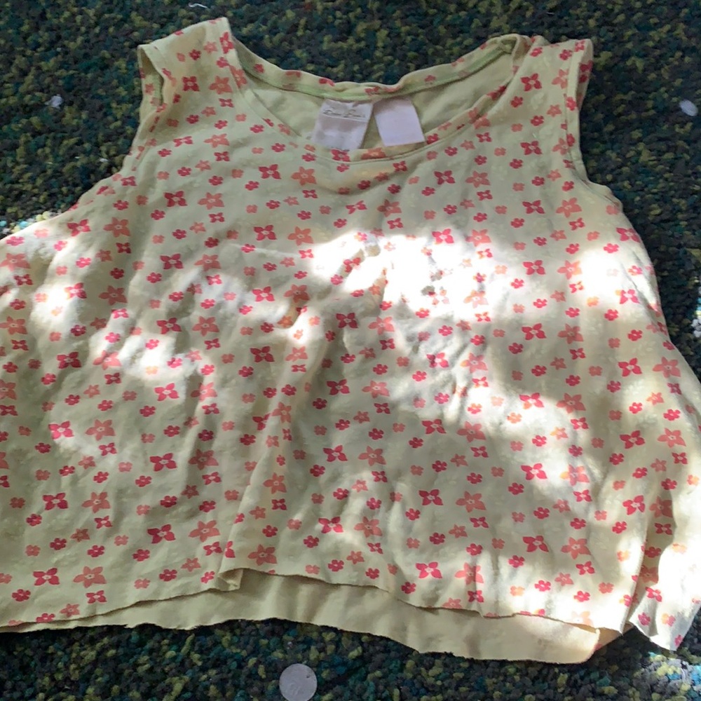 cute summer cropped tank, bobbie brooks floral tank